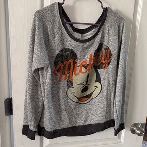 Disney Black and Gray Knit Top